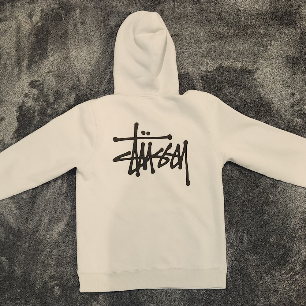BASIC STÜSSY HOODIE PIGMENT DYED (Color: "Natural," Off-White) - Size: Medium